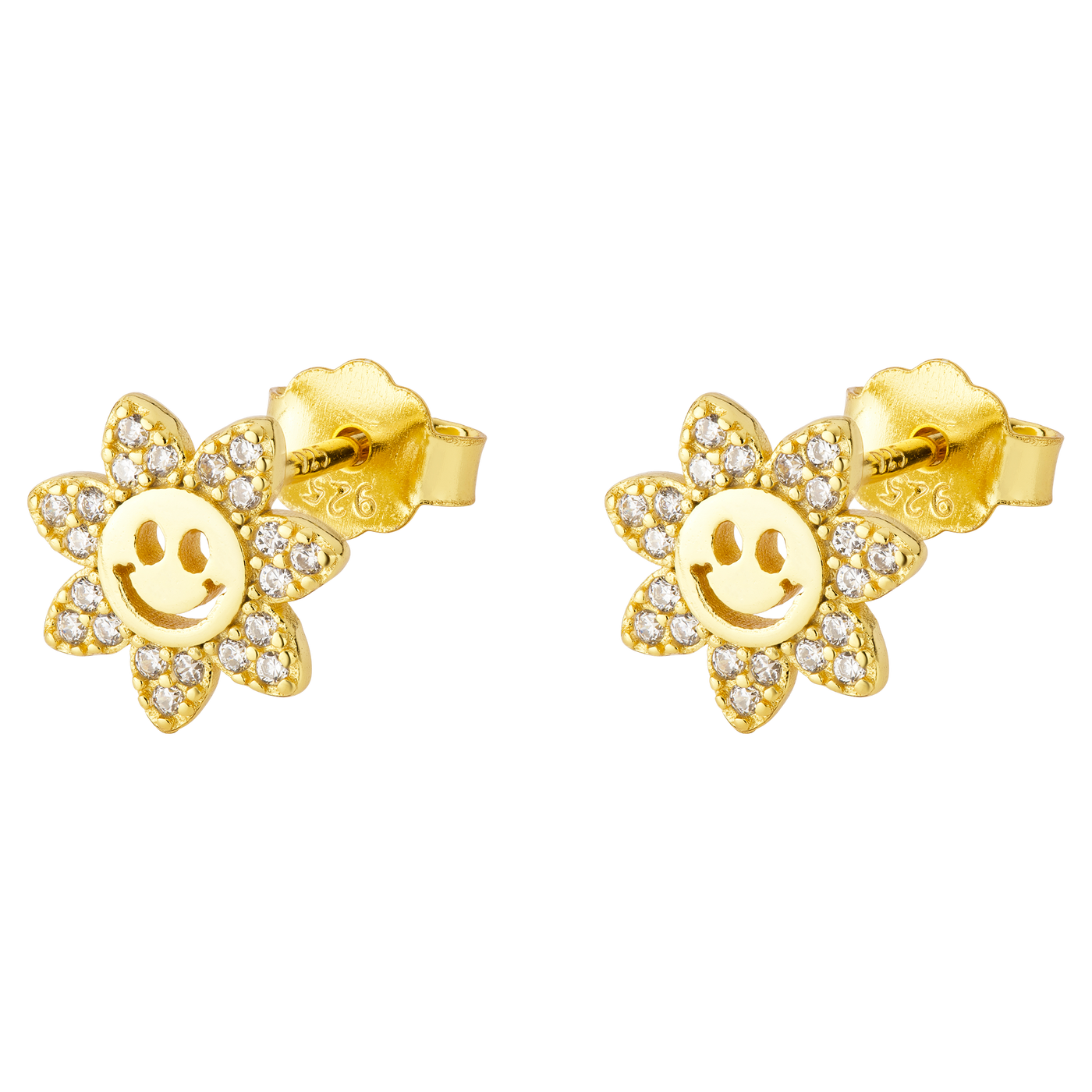 Happy Face Flower Earstuds