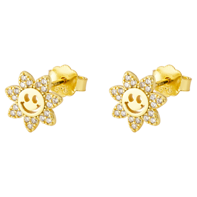 Happy Face Flower Earstuds