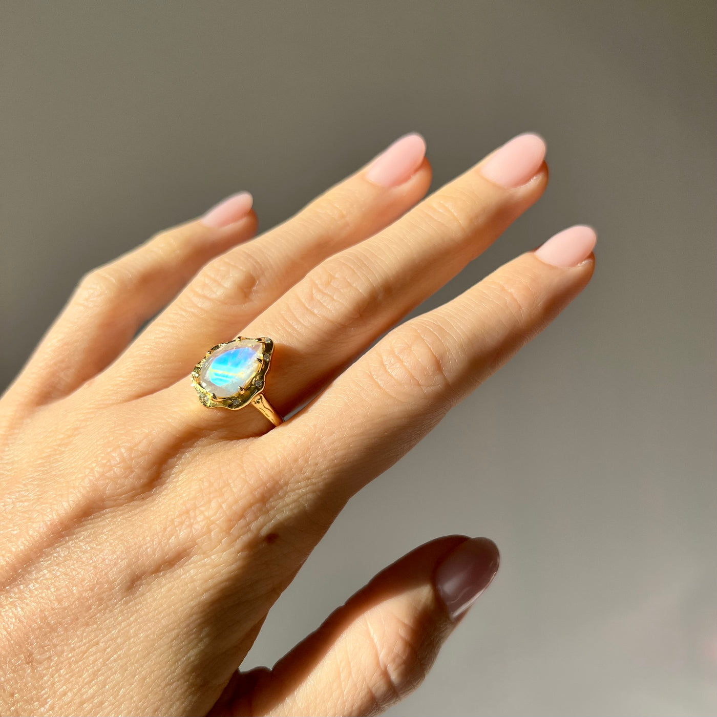 MOONSTONE DROP RING DIANA