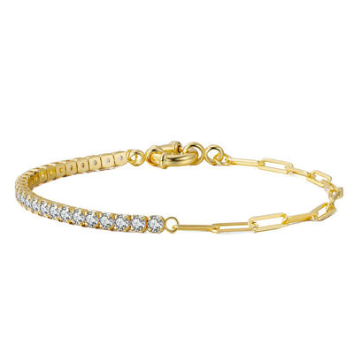 Janus Bracelet - Half Tennis Half Link Chain