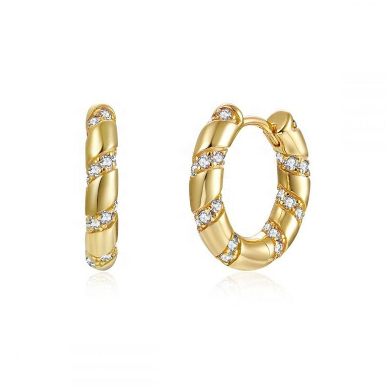 Pavé Huggie Hoops