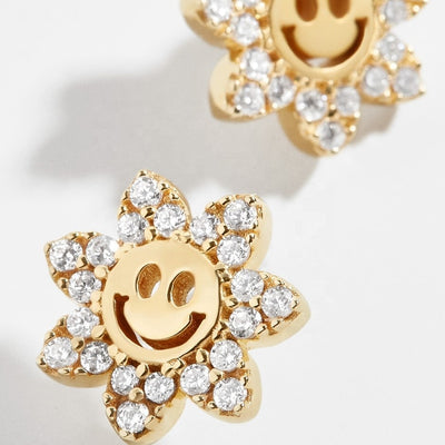 Happy Face Flower Earstuds