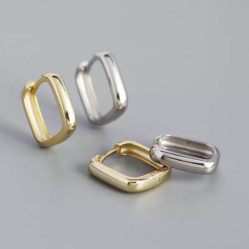 Square Huggie Hoops - Maya