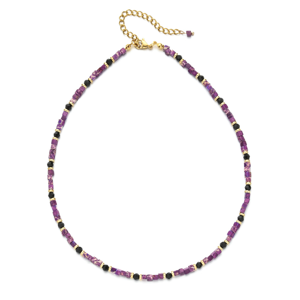 Beaded Necklace - Purple